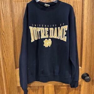 Vintage Champion Notre Dame Crewneck Sweatshirt Navy Gold M